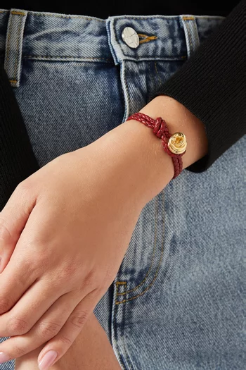 سوار بحلية عقدة جلد مجدول