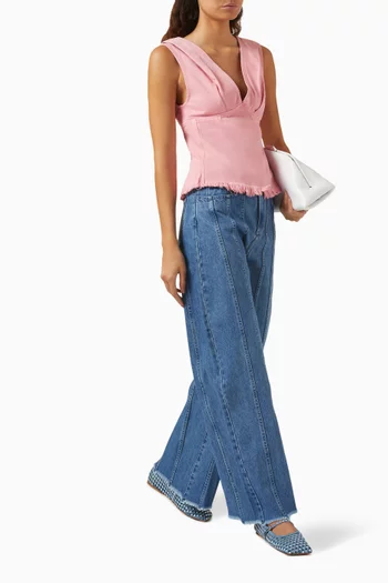 Panelled Boyfriend Jeans in Cotton-denim