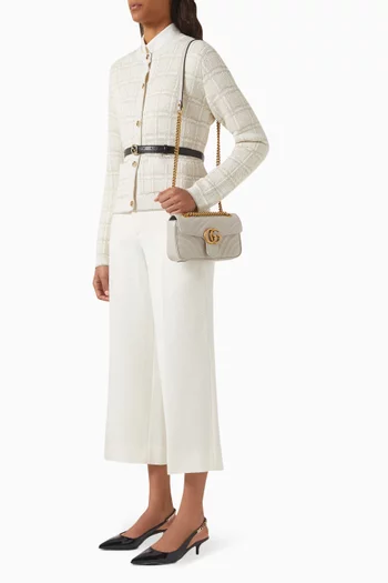 Mini GG Marmont Shoulder Bag in Matelassé Chevron Leather