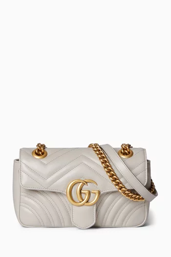 Mini GG Marmont Shoulder Bag in Matelassé Chevron Leather