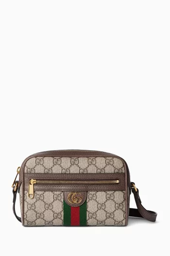Mini Ophidia GG Supreme Shoulder Bag in Canvas & Leather