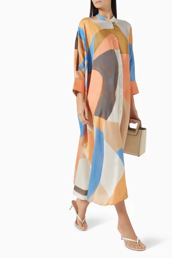 Rafael Printed Dress in Satin