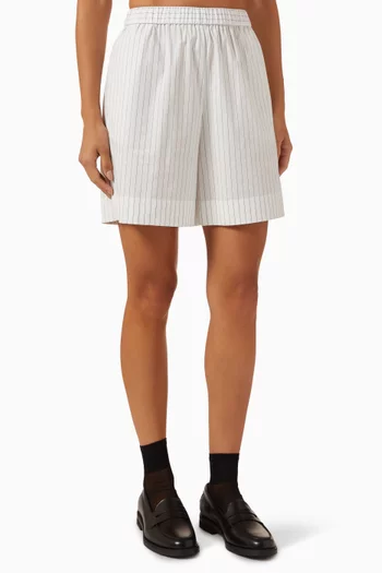 Maya Striped Shorts in Cotton Blend