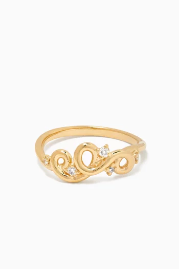 Loop Diamond Ring in 9kt Yellow gold