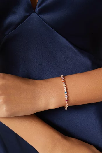 Tennis Bracelet in Rose Gold-plated Sterling Silver