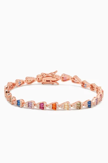 Tennis Bracelet in Rose Gold-plated Sterling Silver