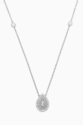Tear-drop Crystal Necklace in 925 Sterling Silver