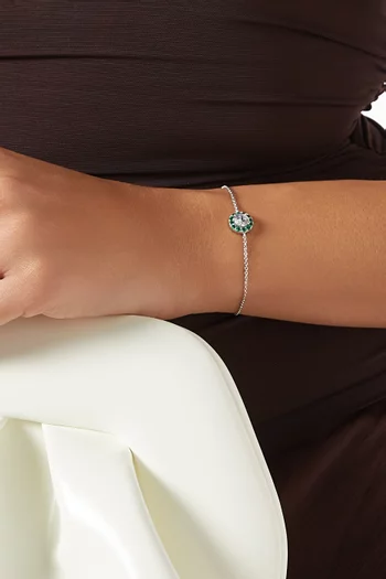 Emerald Crystal Pendant Bracelet in 925 Sterling Silver