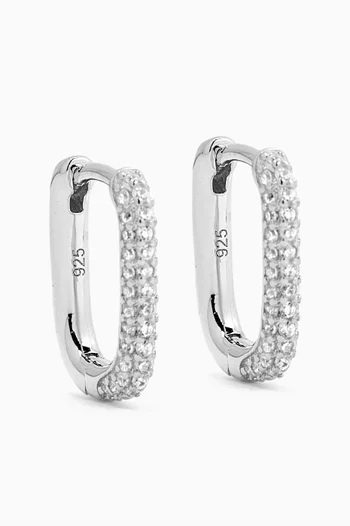 Oval Stone Earrings in 925 Sterling Silver