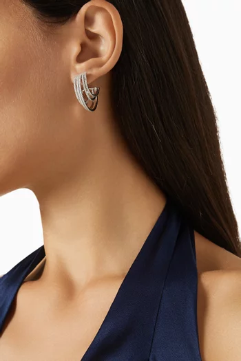 Row Stone Earrings in 925 Sterling Silver