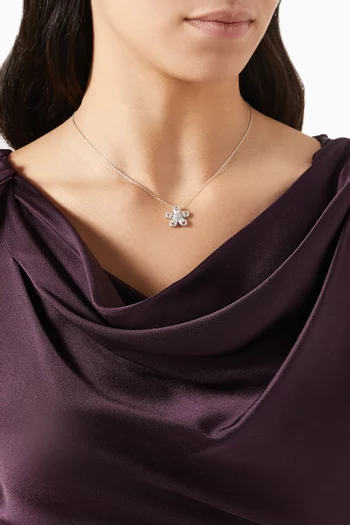 Flower Crystal Necklace in 925 Sterling Silver
