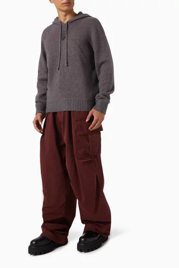 Skull Hoodie in Wool-blend