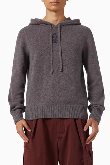 Skull Hoodie in Wool-blend