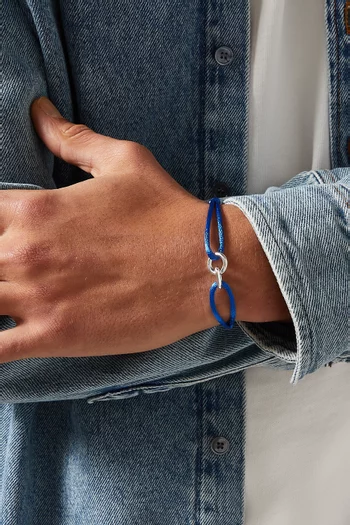 سوار اليمنت فضة إسترلينية وحبل حرير