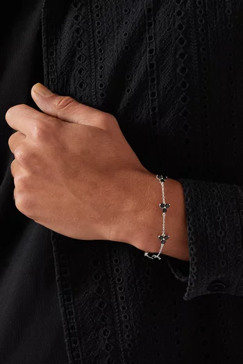 Como Link Onyx Bracelet in Sterling Silver