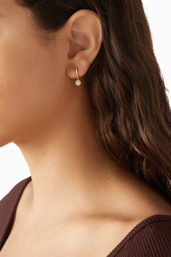 قرط هاجي منفرد مرصع بالماس ذهب أصفر عيار 14