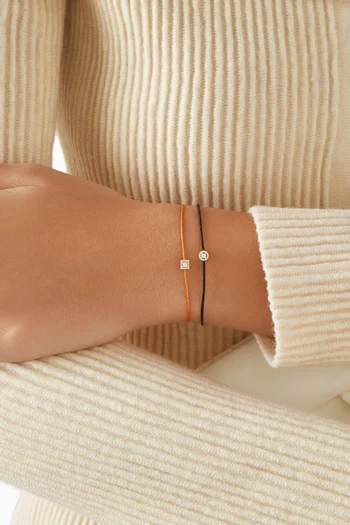 سوار بتصميم خيط وحلية مرصعة بالماس ذهب أصفر عيار 14