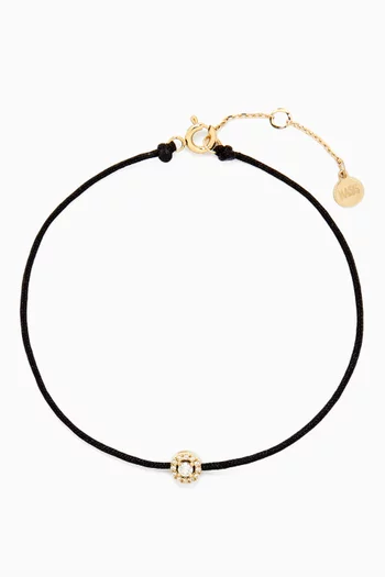 سوار بتصميم خيط وحلية مرصعة بالماس ذهب أصفر عيار 14