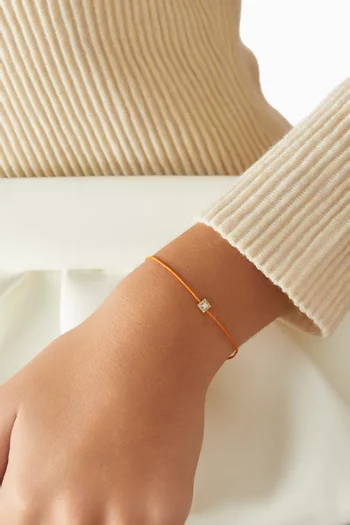 سوار بتصميم خيط وحلية مرصعة بالماس ذهب أصفر عيار 14