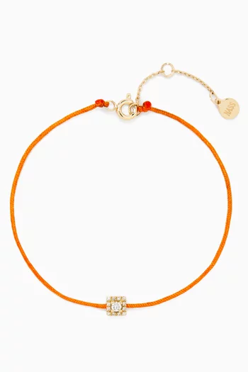 سوار بتصميم خيط وحلية مرصعة بالماس ذهب أصفر عيار 14