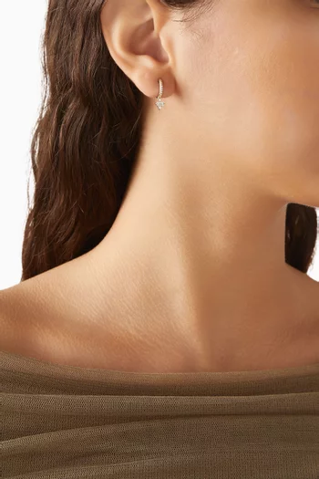 قرط منفرد هاجي مرصع بالماس ذهب أصفر عيار 14