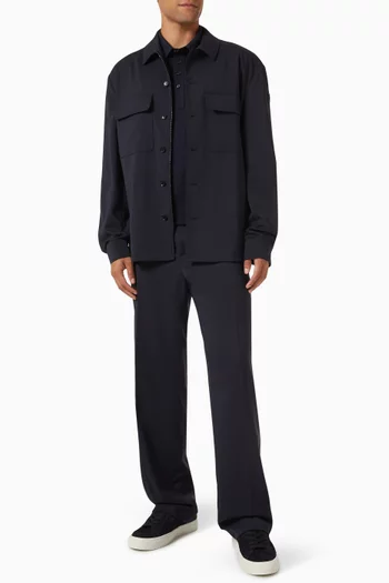 قميص بأكمام طويلة غابردين صوف