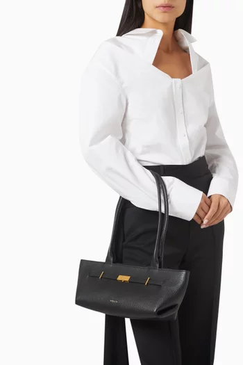 حقيبة كتف ذا نيويورك جلد بارز الملمس