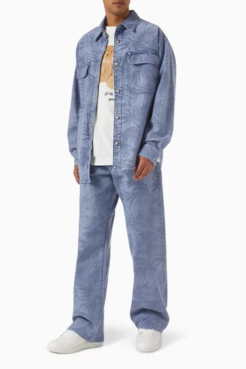 Palms Jacquard Jeans in Denim