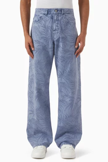 Palms Jacquard Jeans in Denim