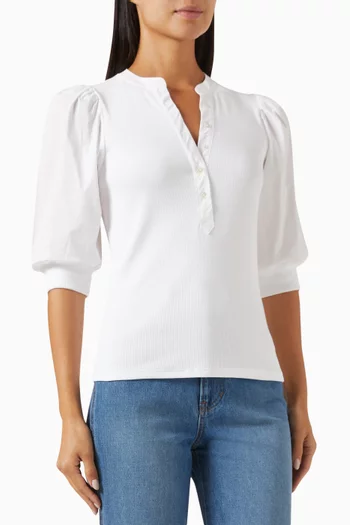 Coralee Puff Sleeve Top in Cotton