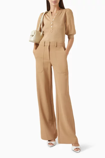 Coralee Puff-sleeve Top in Stretch Cotton
