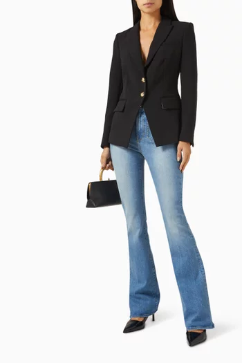 بنطال جينز بيفرلي بخصر مرتفع وقصة سكيني دينم