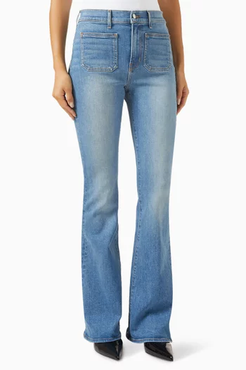 بنطال جينز بيفرلي بخصر مرتفع وقصة سكيني دينم