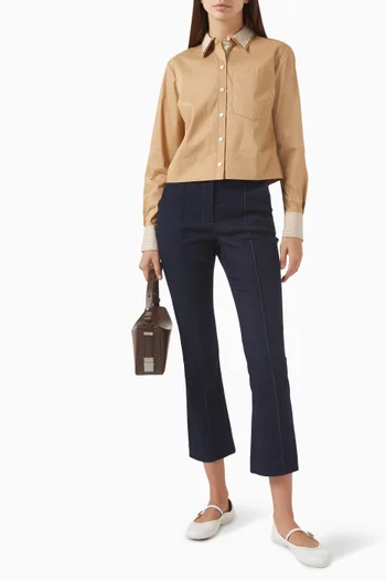 Maia Double-collar Shirt in Stretch Cotton