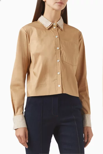Maia Double-collar Shirt in Stretch Cotton