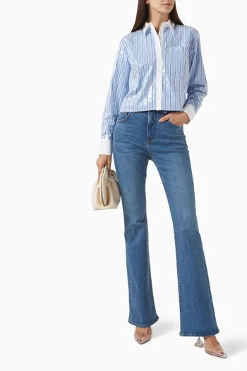 Maia Sequin Shirt in Stretch Cotton
