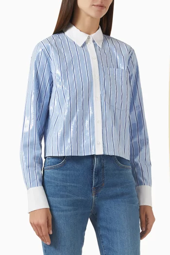 Maia Sequin Shirt in Stretch Cotton