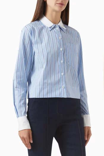 Maia Double-collar Shirt in Stretch Cotton
