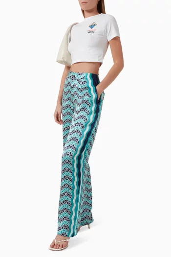 Monogram Wave Pants in Silk