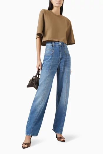 Zaely Padded-shoulder T-shirt in Cotton