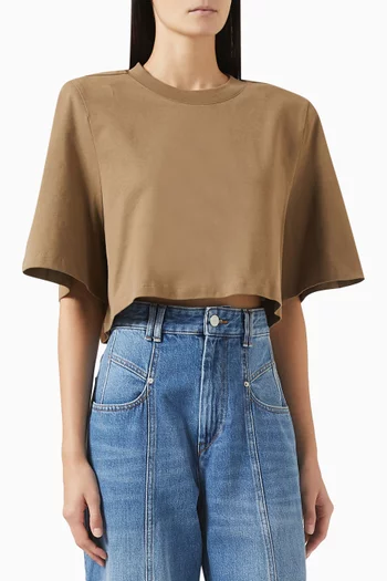 Zaely Padded-shoulder T-shirt in Cotton