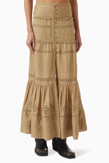 Dusta Midi Skirt in Cotton-voile