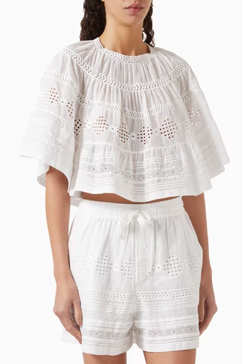 Dilama Crop Top in Cotton-voile