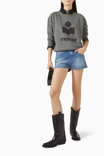 High-waisted Shorts in Denim