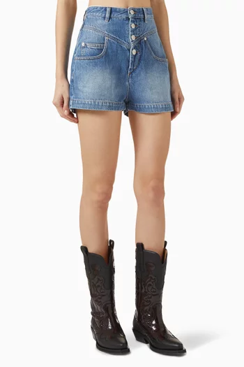 High-waisted Shorts in Denim