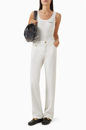 Straight-leg Pants in Cotton