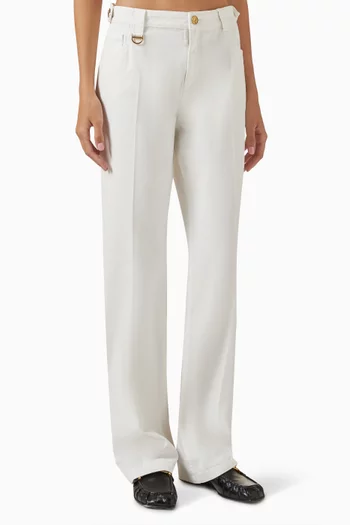 Straight-leg Pants in Cotton