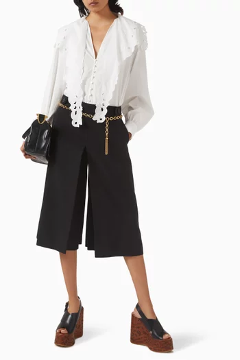 Tailored Culottes in Wool Crêpe
