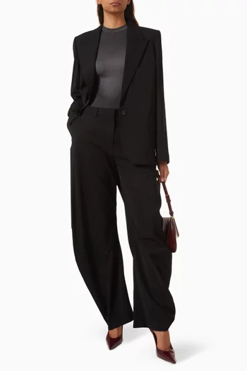 Tailored Curved-leg Pants in Viscose Blend