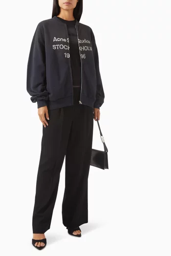 Zip Logo Sweater in Cotton Fleece